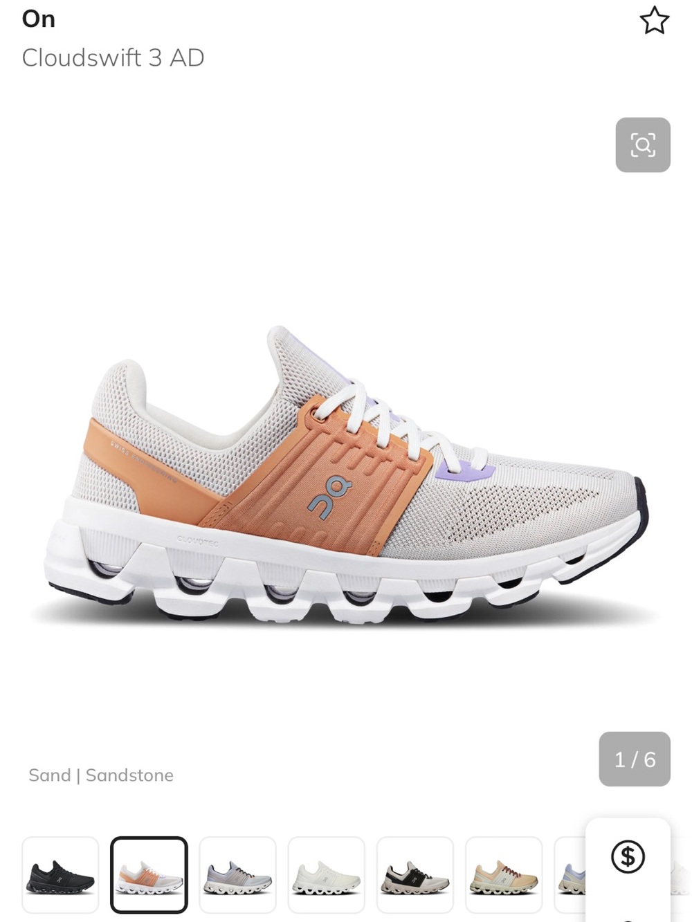 On CLOUDSWIFT 3 AD Womens Running Colorway-Sandstone 3WD10151213 Sz 8.5M